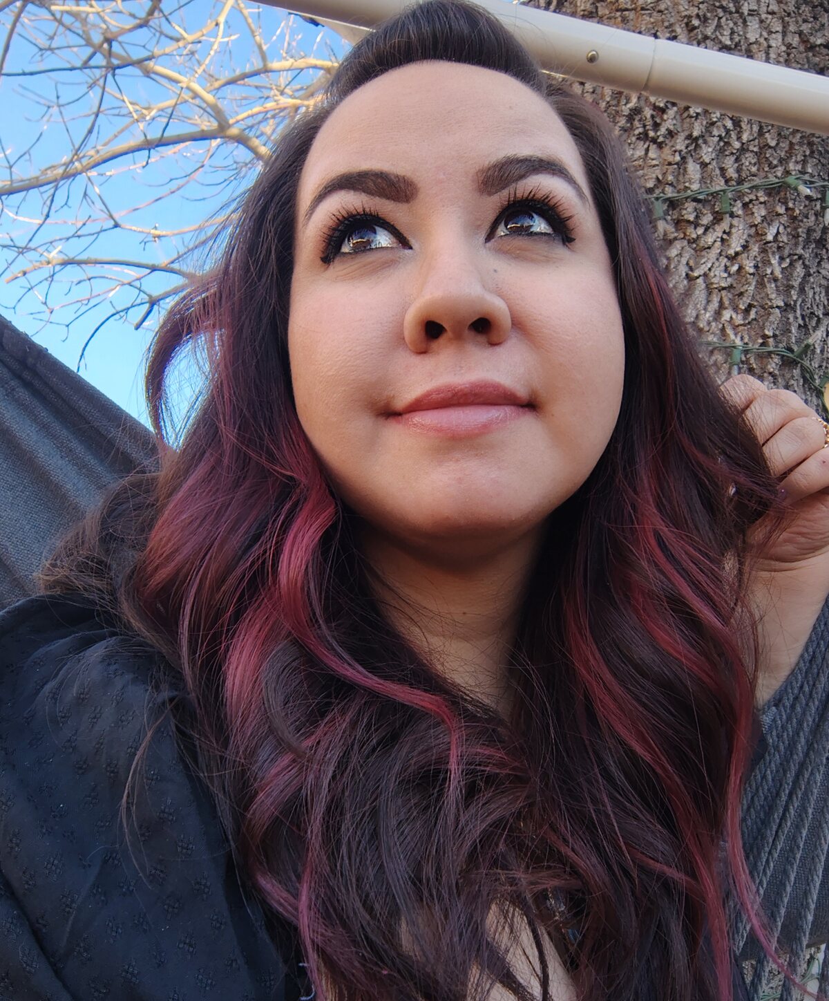 Katie looking upward, discovering a different way to heal