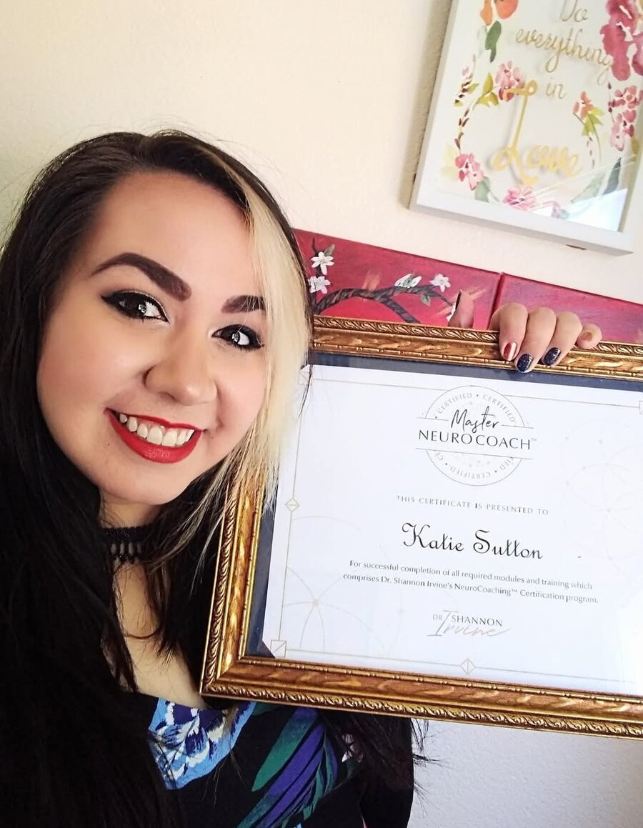 Katie with her Master Neuro Coach certification